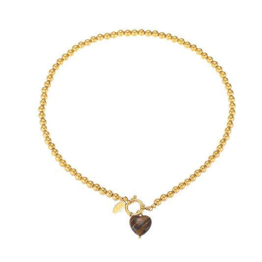 By Shir Ketting luxe Sweetheart Tijgeroog