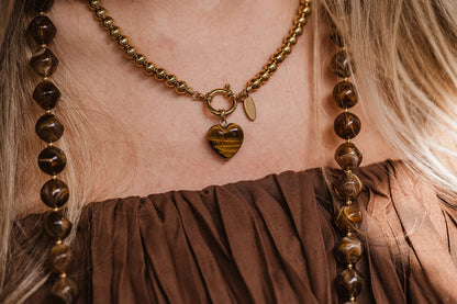 By Shir Ketting luxe Sweetheart Tijgeroog