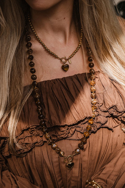 By Shir Ketting luxe Sweetheart Tijgeroog
