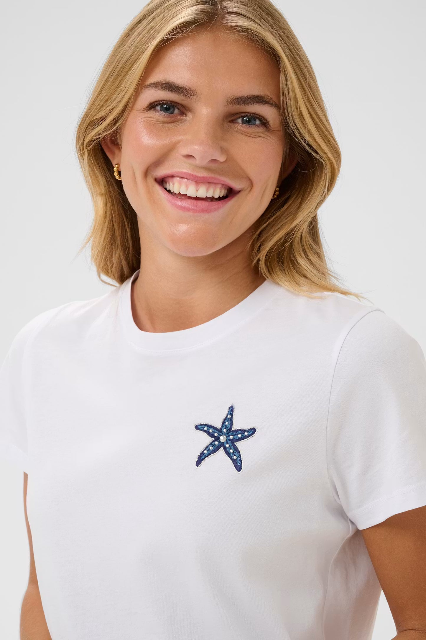 T-shirt Saint Tropez zeester borduursel