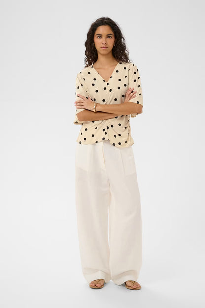 Beige polkadot blouse Soaked