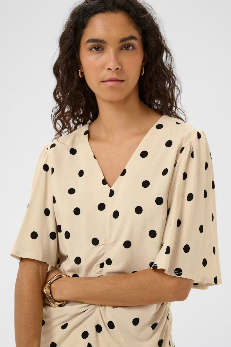 Beige polkadot blouse Soaked