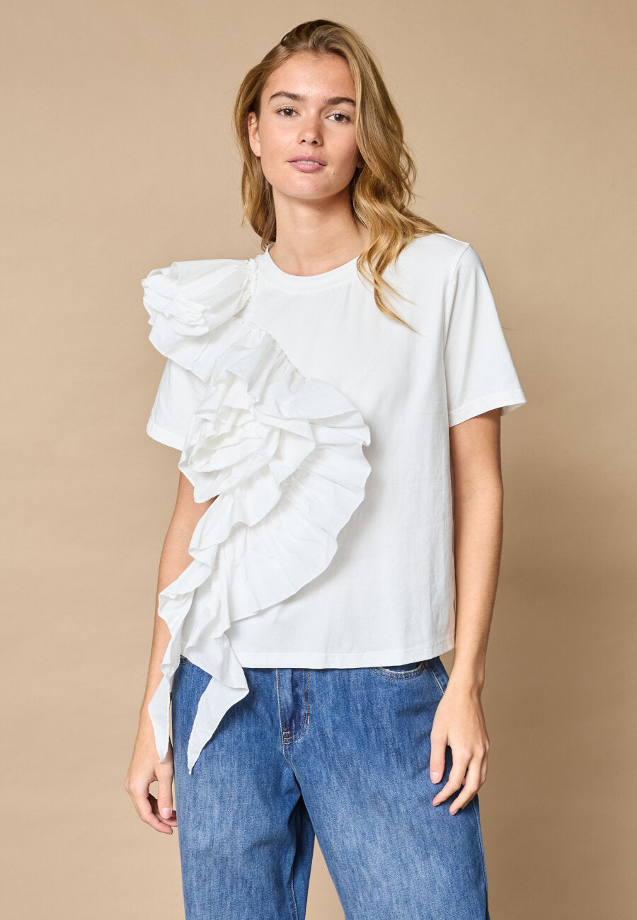 Love & Divine Asymmetrisch ruffle T-shirt