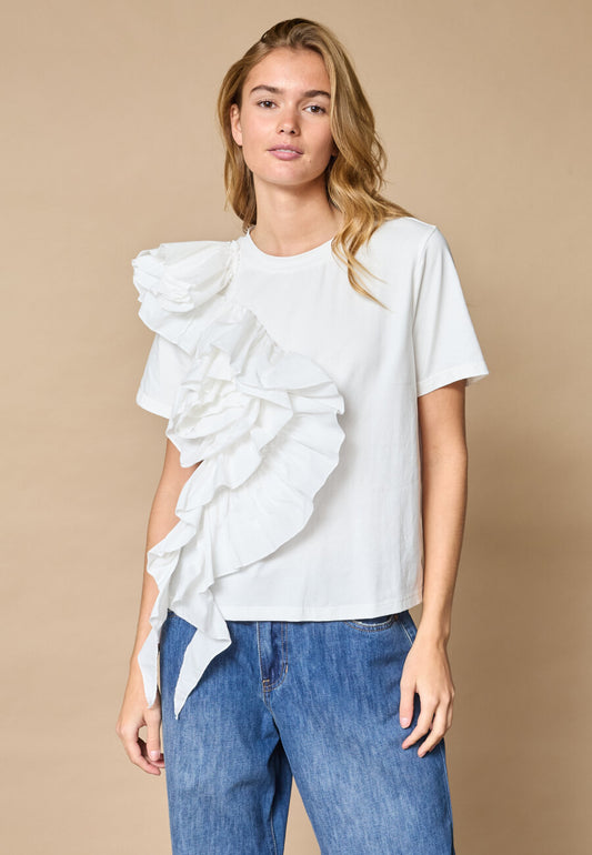 Love & Divine Asymmetrisch ruffle T-shirt