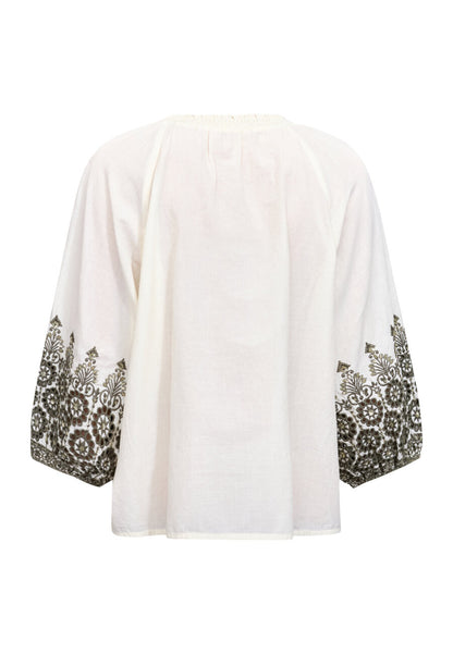 Love & Divine Blouse met geborduurde mouwen