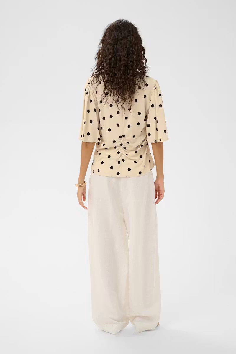 Beige polkadot blouse Soaked