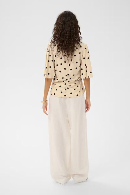 Beige polkadot blouse Soaked