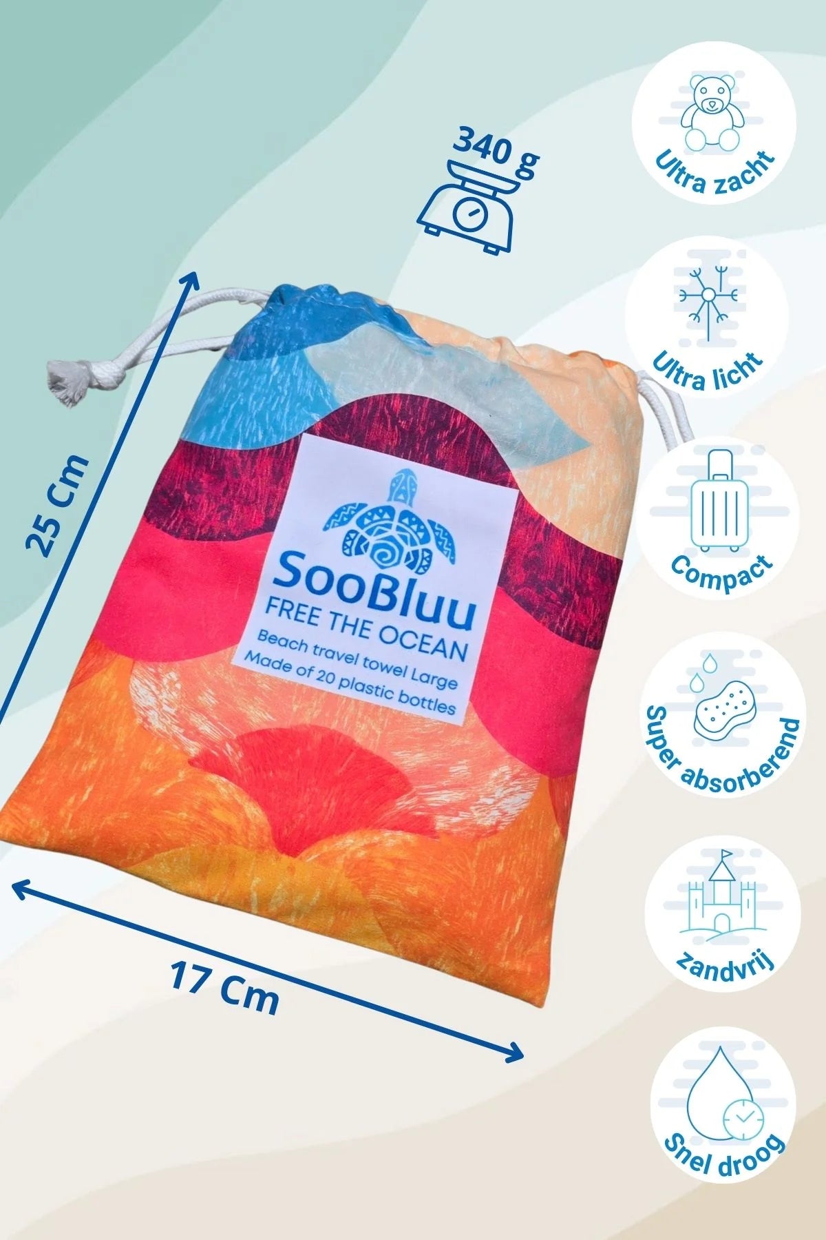 Soobluu strand en reis handdoek Boho