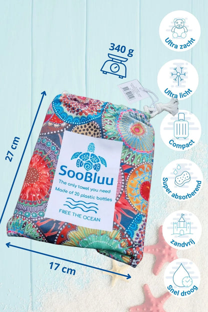 Soobluu strand en reis handdoek Anemon