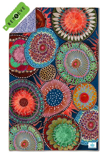 Soobluu strand en reis handdoek Anemon