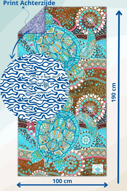 Soobluu strand en reis handdoek turtle
